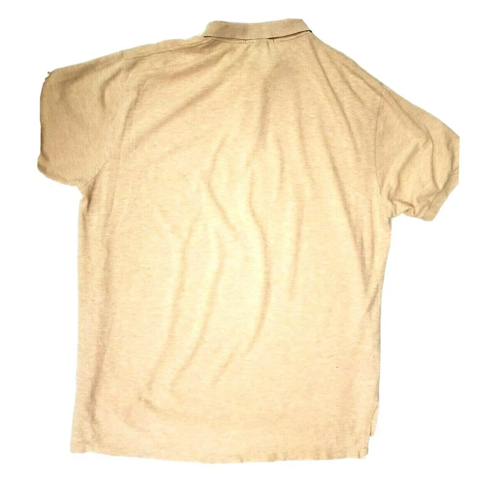 VTG Polo Ralph Lauren Polo Shirt Men's 2XL Pink Peach Cotton Short Sleeve Pony